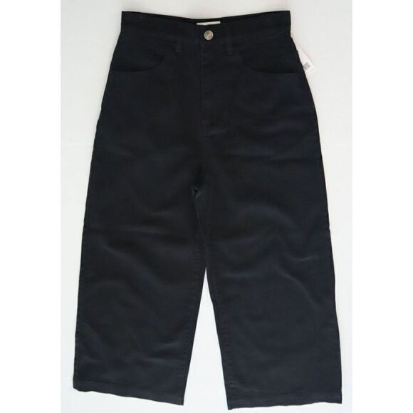 Joie B2294F09195 Women's Sz 6/SM Caviar Black Lierre Wide-Leg Cropped Pants $228 - Picture 4 of 15